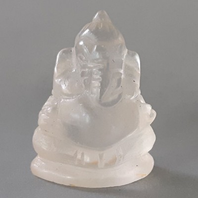 KG-071 White Clear crystal stone Quartz hand carved in Lord Ganesh Ganesha Indian om yoga Hindu God deity talisman Buddha Amulet Statue